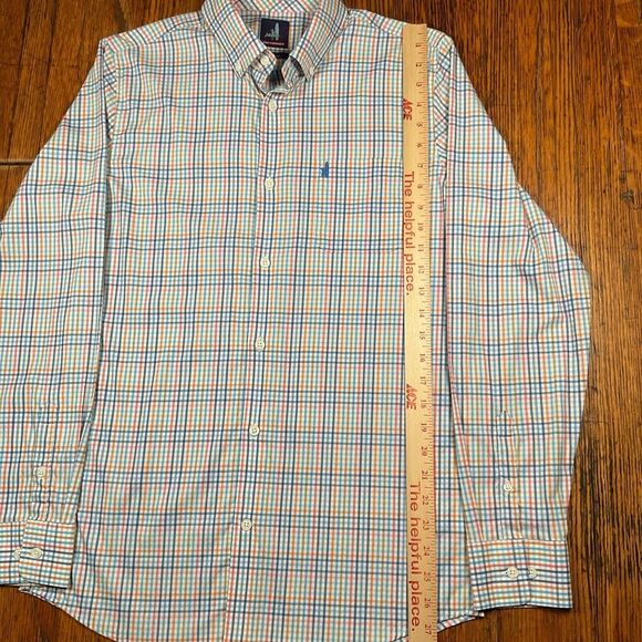Johnnie-O Prep Formance Men's  Size 16 Multicolor Check Button Long Sleeve Shirt - Picture 4 of 13